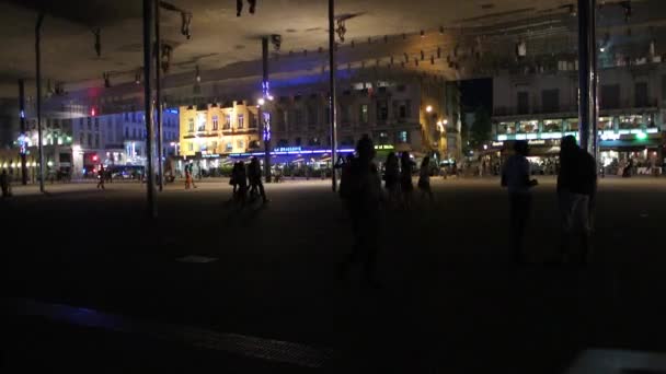 People walking under the Vieux Port — Stock Video