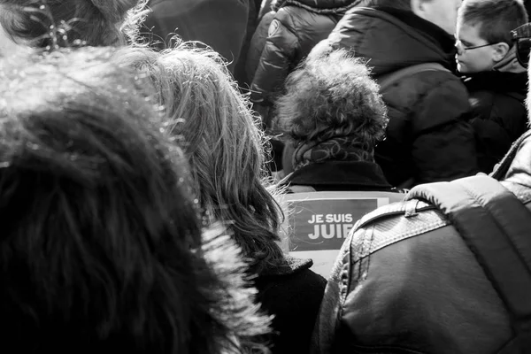 Blick von hinten auf "je suis juif" — Stockfoto