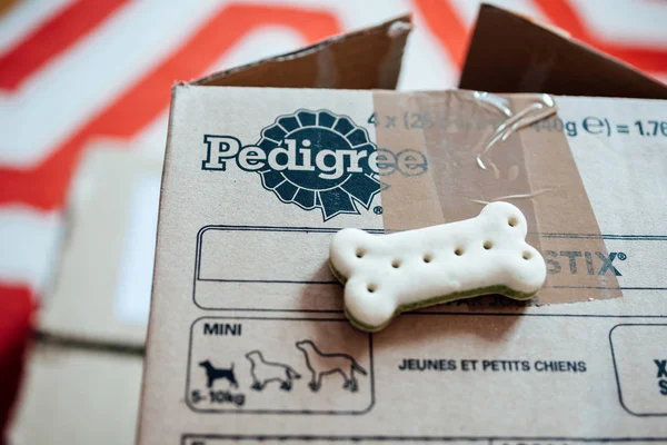 Single bone shaped dry pet dog food in diverse — Stock Photo, Image