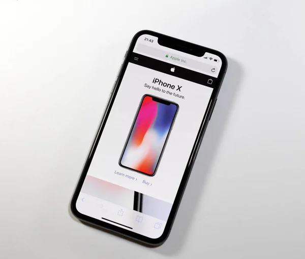 Apple iPhone X 10 с веб-сайта Apple — стоковое фото