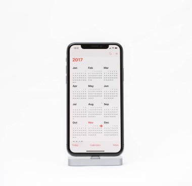 Apple iphone X Smartphone callenda ile beyaz arka plan