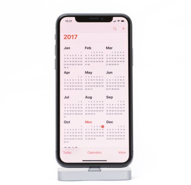 Apple iphone X Smartphone callenda ile beyaz arka plan