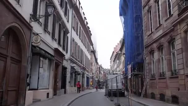 Calle Con Gente Edificios Antiguos — Vídeos de Stock