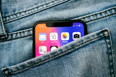 Yeni Apple iphone X 10 denim kot pantolon cebinde