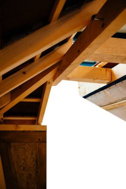 Dilimlenmiş ayrıntılarını onarım ve inşaat izolasyon ve ventilations modern bileşenleri ile modern bir çatı izolasyon