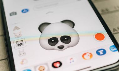Panda yüz kimliği yüz iphone tarafından üretilen 3d animoji emoji ayı 