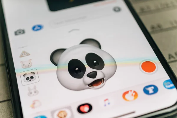 Panda orso 3d animoji emoji generato da Face ID iphone facciale — Foto Stock