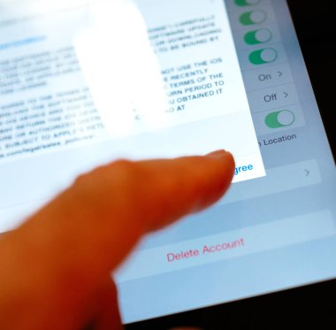 İPad tablette kabul et tuşuna basın 