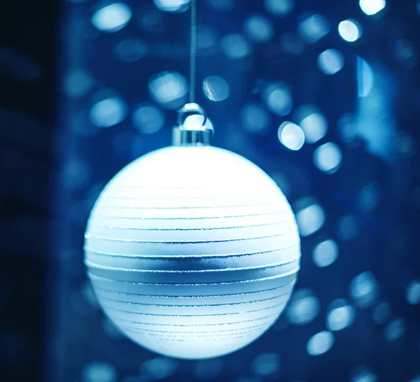 Globos Mágicos Navidad Con Rayos Bokeh Redondo Iluminado Que Brillan — Foto de Stock