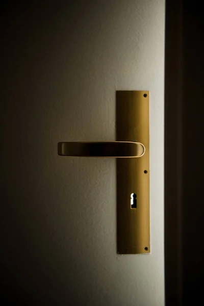 Cinematic Opened Door Light Passing Keyhole Hope Future Dreams Security — Stock Photo, Image