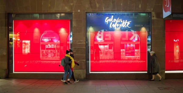 Strasbourg Frankrijk September 2017 Galeries Lafayette Mode Winkel Frankrijk Met — Stockfoto