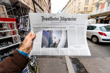 frankfurter allgemeine zeitung Newspaper at press kiosk featurin clipart