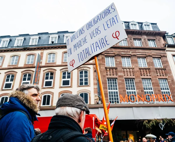 Frans straat protesteren demonstratie mensen tegen regering Ma — Stockfoto