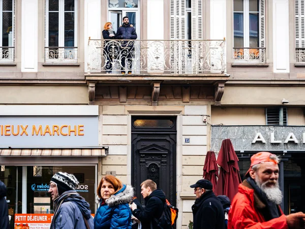 Francouzská ulice protestují lidé demonstrace proti vládě Ma — Stock fotografie