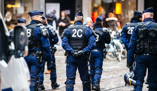 Protesta de vigilancia policial en Francia en la calle — Foto de Stock