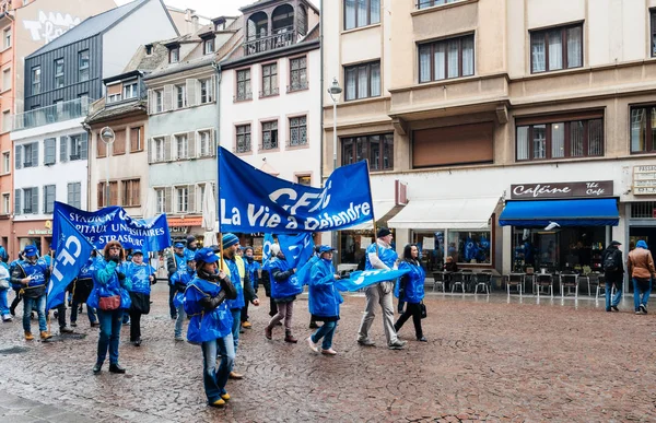 Medics doctors French street protest demonstration people agains — Stock Photo, Image