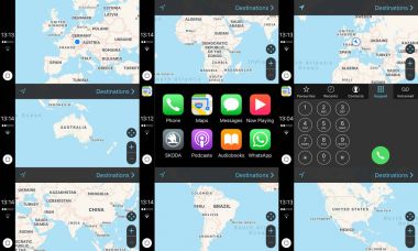 Pano ana ekran Apple araba Play kıta haritaları ile