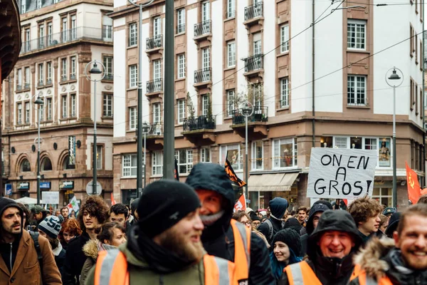 Protesto Macron Governo francês série de reformas — Fotografia de Stock