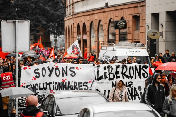 Protestos na França contra as Reformas de Macron — Fotografia de Stock