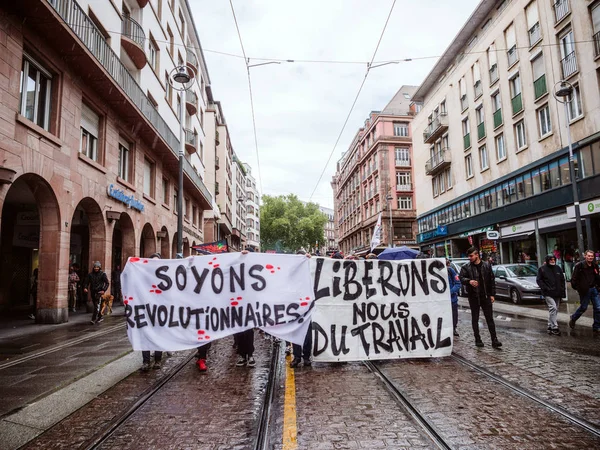 장 개혁에 대 한 프랑스에서 시위 혁명 될 수 있습니다. — 스톡 사진