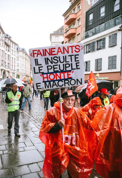 Protesten in Frankrijk tegen Macron hervormingen — Stockfoto