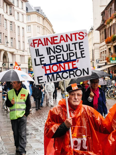 Protests in France against Macron Reforms — Stock Photo, Image