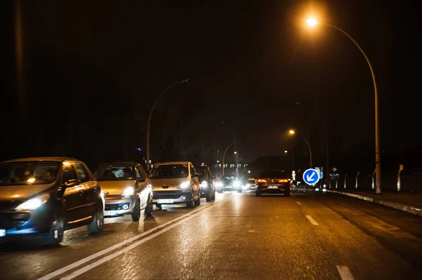 Gran cola de atasco de tráfico entre Francia y Alemania — Foto de Stock