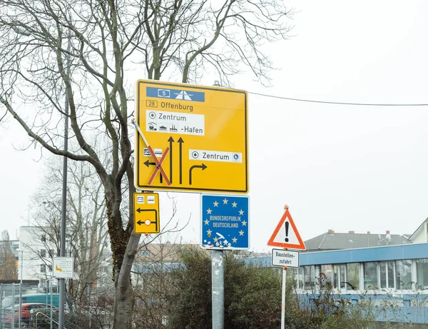 Bundesrepublik Deutschland sign at the entry to Germany — стокове фото