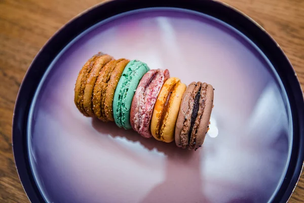 French macarons made from organic ingredients on luxury — Stock Photo, Image