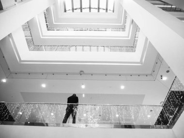 Low angle view of black ethnicity guard security
