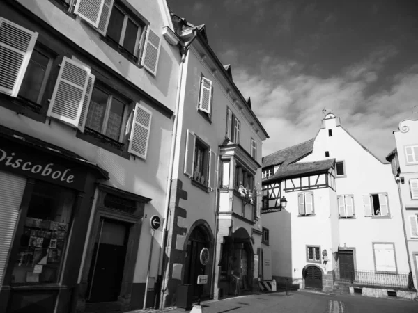 Selestat France Apr 2019 Wide Angle View Empty French Street — 스톡 사진