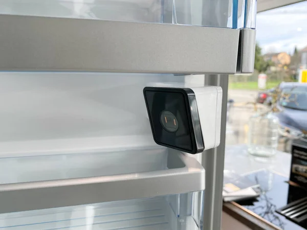 Modern Bosch refrigerator freezer with interior video camera with Home Connect — Stock Photo, Image