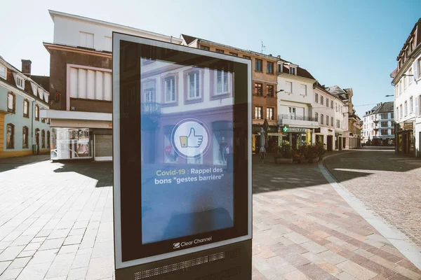 Haguenau Francia Aprile 2020 Visualizza Sul Cartellone Pubblicitario Della Città — Foto Stock