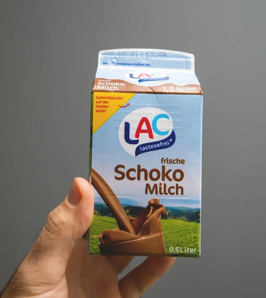 Фоновый пакет молока Lactosefrei Schoko Milch без лактозы — стоковое фото