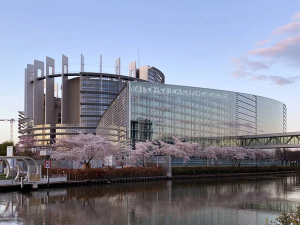 Strasburgo Francia Marzo 2020 Ampia Veduta Del Parlamento Europeo Strasburgo — Foto Stock