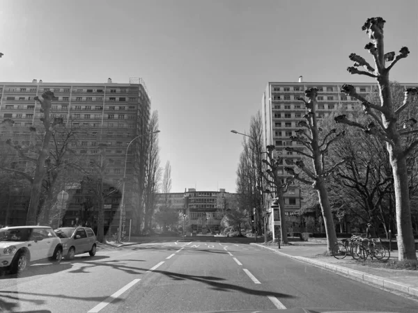 Estrasburgo França Mar 2020 Motorista Imagem Preto Branco Pov Rua — Fotografia de Stock