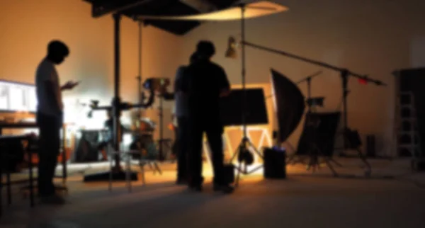 Blurred of production team shooting some video movie. — Stock Photo, Image