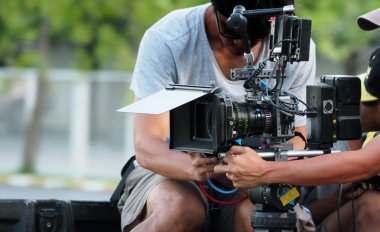 Film çekim veya video üretim perde arkası.