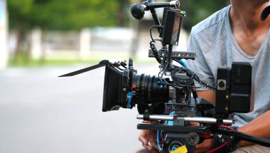 Film çekim veya video üretim perde arkası.