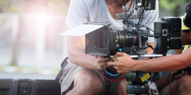 Film çekim veya video üretim perde arkası.