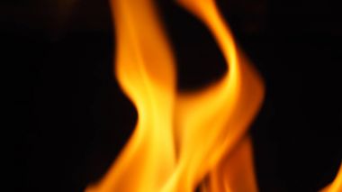 Yemek pişirmek için ateş yanan.