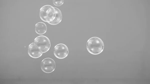 Real Soap Bubbles Floating Moving Studio Background Which Made Soapy — Stockfoto