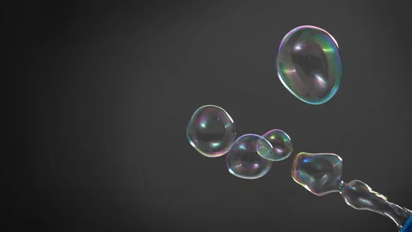 Мыло Шампунь Пузырьки Плавающие Воздухе Ветра Удар Которые Представляют Освежающий — стоковое фото