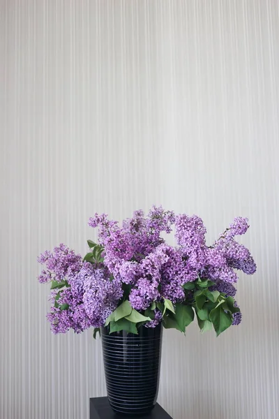 Vase Avec Fleur Lilas Violet Printemps — Photo