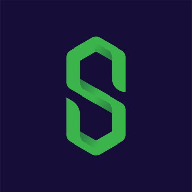 S Harfi Altıgen logo vektör şablonu