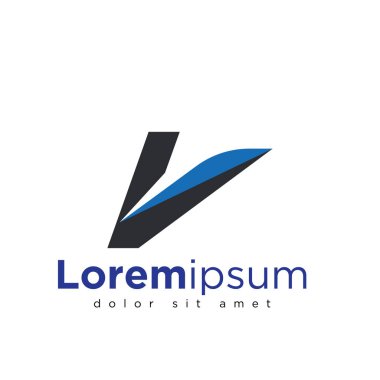 V Soyut Logo Vektör Şablonu