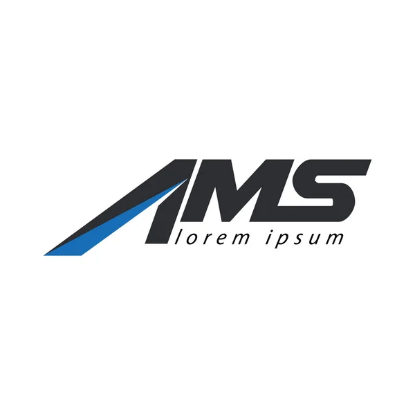 Ams Logo tekst vector template Rechtenvrije Stockillustraties