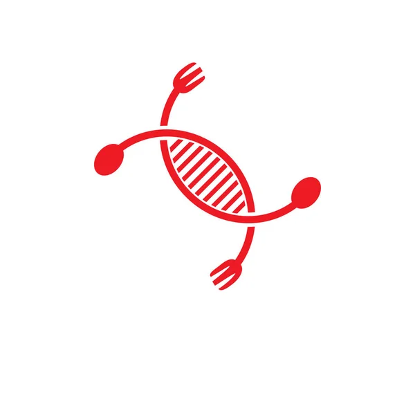 Modelo de vetor de logotipo de DNA alimentar para saúde — Vetor de Stock