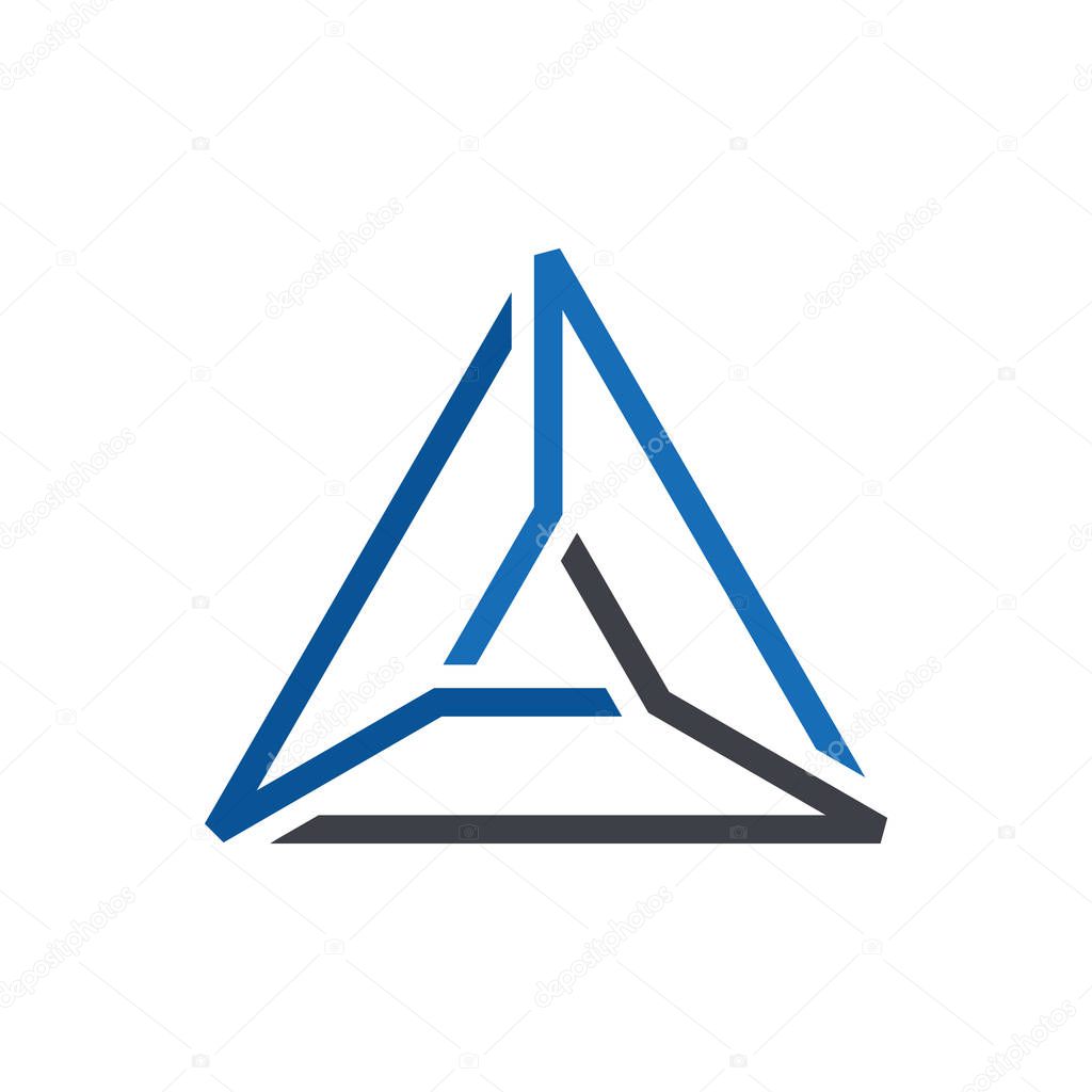 Abstract Line Triangle Logo Vector