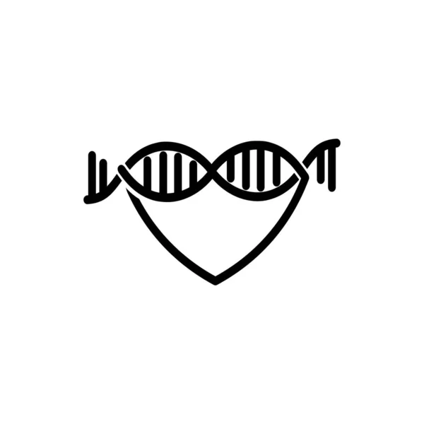 Aşk DNA Logo vektör şablonu — Stok Vektör